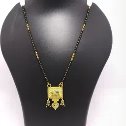 COLOUR OUR DREAMS Women Gold-Plated With Black Artificial Beads Mangalsutra image 5