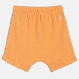 MINI KLUB Cotton Knit Pack Of 2 Honey Bees Printed & Ice Cream Patch Detailed Shorts -Orange & Pink image 4