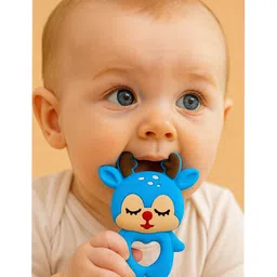 Badal Kidz Baby Silicone Spoon Bottle with Soft Teether Feeder Combo , BPA Free Feeding Set- Blue & Dark Blue image 5