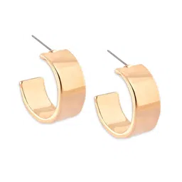 Zaveri Pearls Gold-Plated Classic Half Hoop Earrings image 3