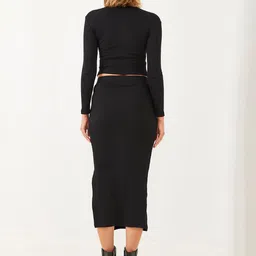 BIANCO LUCCI Round Neck Top With Skirt Co-Ords image 5