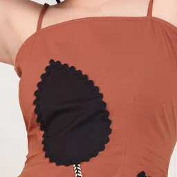 vibes by deebaco Vibesbydeebaco Women Shoulder Strap Cotton Regular Top image 4