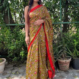 HERE&NOW Ethnic Motifs Pure Cotton Bagru Saree-picture-35