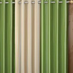 Aura Lime Green & Beige 3 Pieces Room Darkening Door Curtains-picture-13
