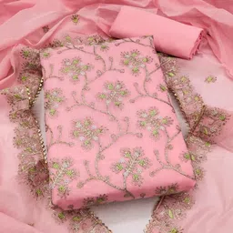 Suha Embroidered Organza Unstitched Dress Material-picture-56