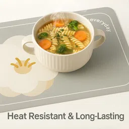 Myntra Elegant Homes 2Pcs Grey & Beige Patterned Waterproof Anti-Slip Table Placemats image 4