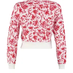 Trendyol Women Off White & Red Self Design Cardigan Sweater image 3