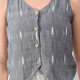 KALINI Printed Pure Cotton V-Neck Waistcoat image 5