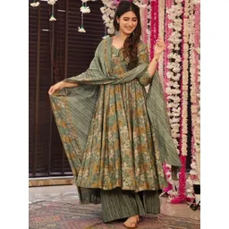 Moda Rapido Women Floral Printed Regular Kurta with Palazzos & With Dupatta-picture-20