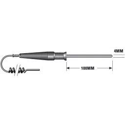 RS PRO PT100 RTD Insertion, Needle Temperature Probe, 100mm Length, 4mm Diameter, +250 °C Max Model No 3482427 image 3