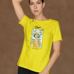 Moda Rapido Women Typography Cotton Bio Finish Printed T-shirt-picture-19