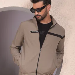 Crimsoune Club Men Mock Neck Front Open Sweatshirt-picture-16