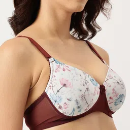 DressBerry White Printed Full Coverage Lightly Padded Everyday Bra with All Day Comfort image 5