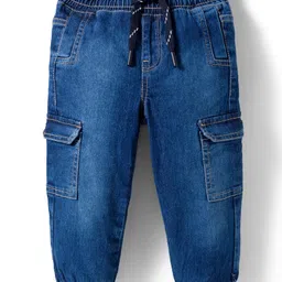 kookie kids india Kookie Kids Woven Full Length Washed Denim Jeans - Blue-picture-15