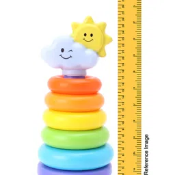 PlayMagic Rainbow Rocking Ring Stacker Multicolour - 7 Pieces image 3