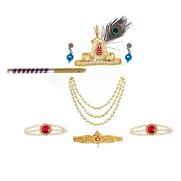 Itsmycostume Janmashtami Theme Lace Embellished Shri Krishna Costume Set - Yellow image 4