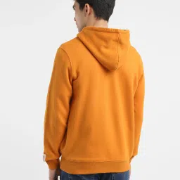 levi's Men's Solid Orange Hooded Sweatshirt image 3