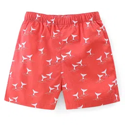 Babyhug Cotton Woven Regular Boxers Nautical & Sea Life Theme Print Pack of 3 - Blue & Red image 4