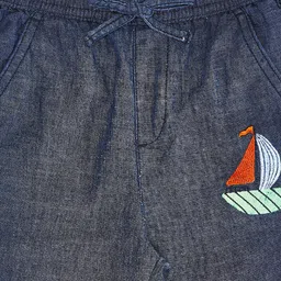 Pantaloons Baby Cotton Ship Printed Pants - Navy Blue image 5