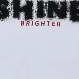 Pantaloons Junior Cotton Knit Half Bell Sleeves Shine Text Sequins Embellished Crop Top - White image 5