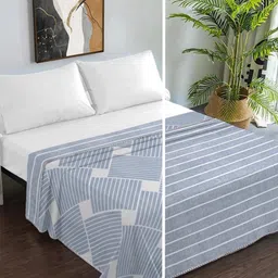 KLOTTHE Blue Geometric AC Room 150 GSM Double Bed Dohar-image-35