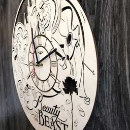 QEZNEF Beige Solid Traditional Wall Clock image 4