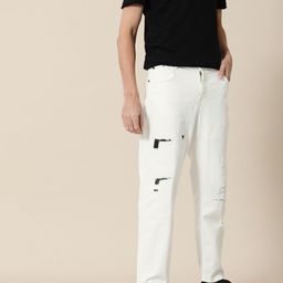 Mr Bowerbird Men White Tapered Fit Low Distress Mid-Rise Stretchable Jeans-picture-32
