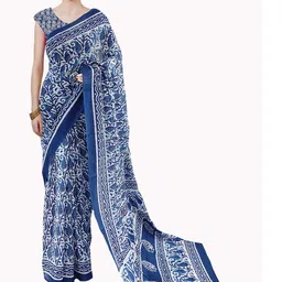 Pinkcity Trade World Blue Pure Cotton Ikat Sarees-picture-22