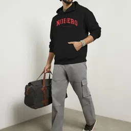 NOBERO Men Printed Hooded Sweatshirt image 2