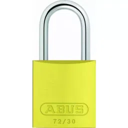 ABUS 72/30 Key Weatherproof Aluminium Steel Safety Padlock 4.4 mm Shackle 31.8 mm Body, 72/30 Yellow-picture-11