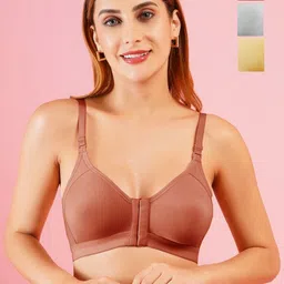 DressBerry Women Pack Of 3 Seamless Non Padded Front Open Bra image 1