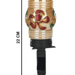 SOMIL Multicoloured Printed Glass Cylindrical Shaped Table Lamp image 3