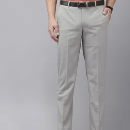 Park Avenue Men Checked Formal Trousers-image-26