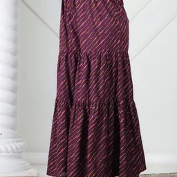 aramya Women Comfort Fit Purple Pure Cotton Trousers image 2