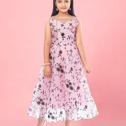 BAESD Floral Print Net Fit & Flare Maxi Dress-image-85