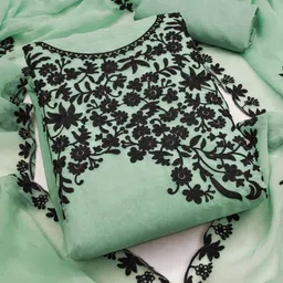 Rangtulika Ethnics Floral Embroidered Thread Work Georgette Unstitched Dress Material-picture-20