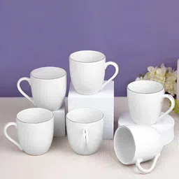 Vola Global LLP Pristine Mini Sip White 6 Pieces Glossy Cups-picture-10
