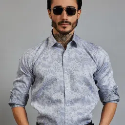 OTFIT Men Classic Floral Opaque Casual Shirt-image-13