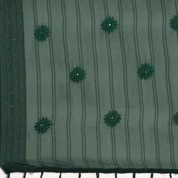 Mitera Floral Beads and Stones Pure Georgette Saree image 5