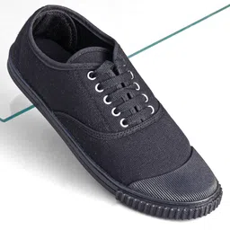 Pine Kids Solid Lace Up School Shoes - Black-picture-33