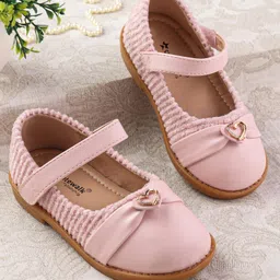 Cute Walk by Babyhug Velcro Closure Ballerina with Heart Applique - Pink-picture-22