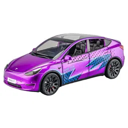 Magicwand 1:24 Scale Die-Cast Teslla Model Y Piixar Stickers Car with 6 Openable Doors Lights & Music Colors as Per Stock Pack of 1-picture-17