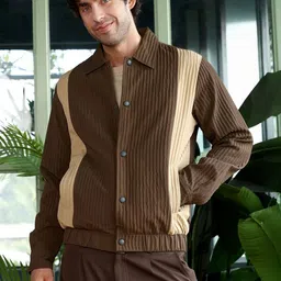 Campus Sutra Men Colourblocked Lightweight Biker Jacket with Embroidered-picture-23