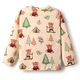 Babyoye 100% Cotton Knit Eco Jiva Finish Full Sleeves Vests With Animal Print - Brown Beige & Light Green image 3