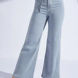 Miss Chase Women Eternal Stela Tie-Waist Wide Leg High-Rise Stretchable Jeans-image-4