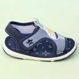 Cute Walk By Babyhug Velcro Closure Sandals With Boat Patch - Navy Blue image 4