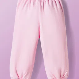 Babyoye 100% Cotton Knit Full Sleeves Winter Wear Suit Set with Teddy Print - Pink & White image 5