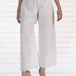 Fashionable Women Floral Embroidered Wide Leg Ethnic Palazzos-image-15