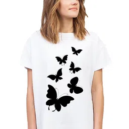 VLAM Women Printed Raw Edge T-shirt-image-11