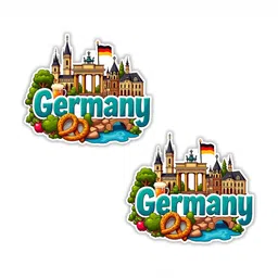 GIFTSHALA Set Of 2 Blue & Green Germany Printed Decorative Magnets-picture-28